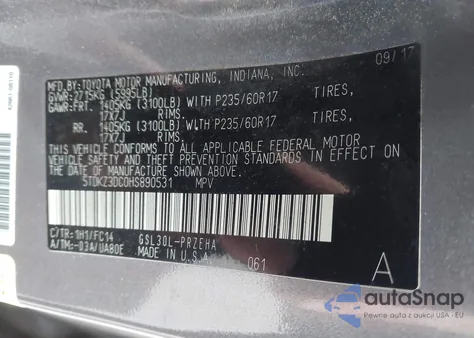 2017 Toyota Sienna Le 8 Passenger from USA, damaged, VIN 5TDKZ3DC0HS890531